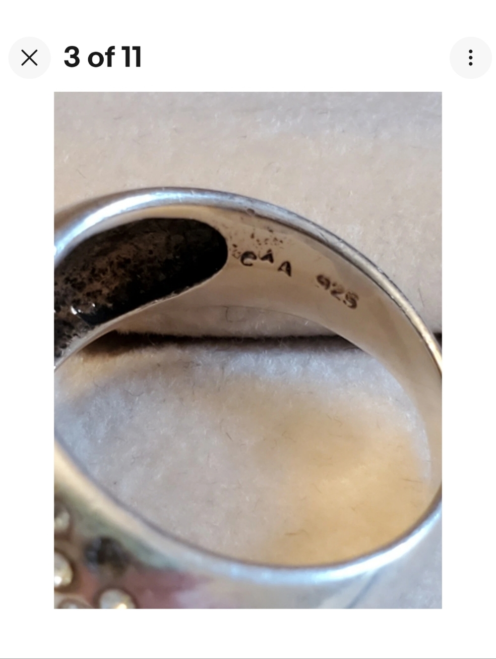 DAVID SIGAL FLORAL GEMSTONE STERLING SILVER DOME RING - Picture 7 of 10